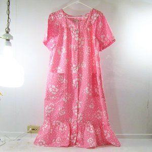 Pink Hibiscus Button-Down Muumuu Hawaiian Dress